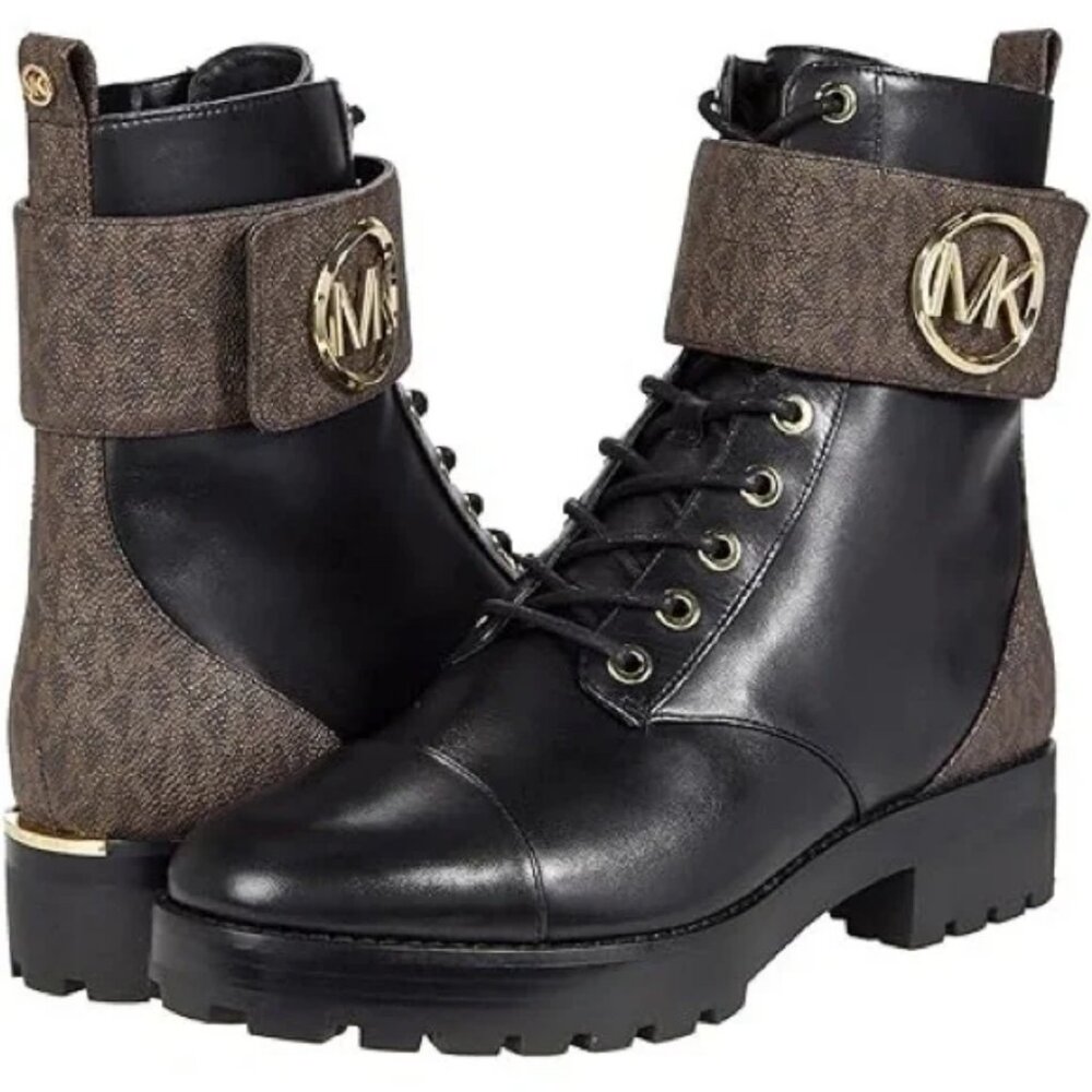 MICHAEL Michael Kors Tatum Leather and Logo Combat Boot